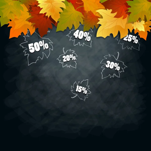 Keret, ősszel színes levelekkel. Eladó. — Stock Vector