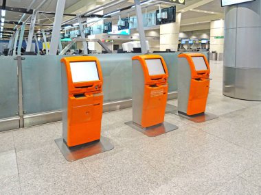 Moskova 'daki Pearson Uluslararası Havaalanı' nda giriş terminali.                               