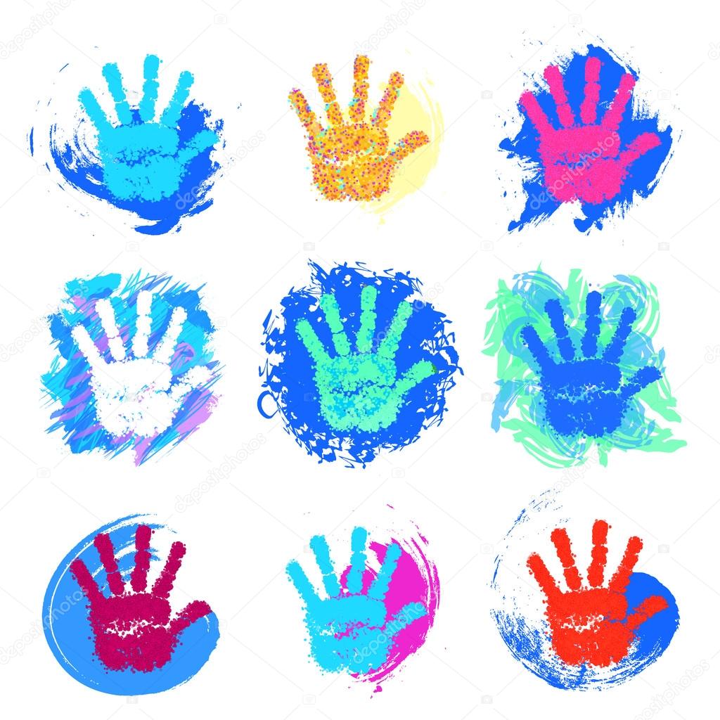 Set of logos of different colors
