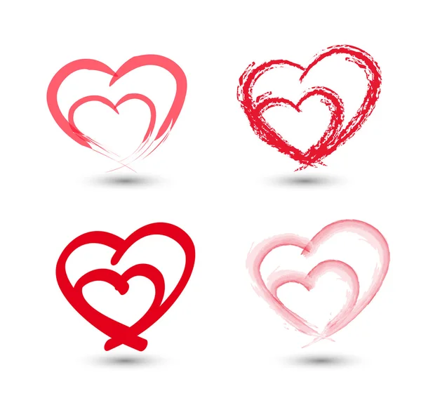 Set love hearts — Stock Vector