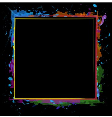 Sulu Boya Tasarım renkli çerçeve