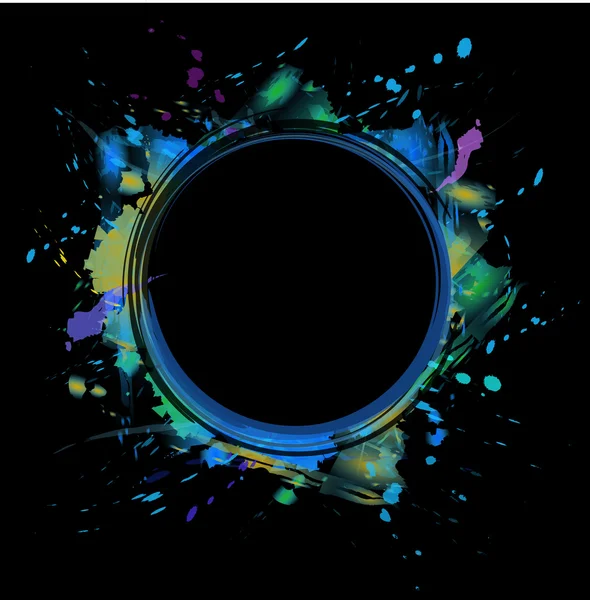Akvarell kör kék keret — Stock Vector