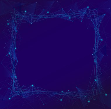 vektör poligonal mavi çerçeve 
