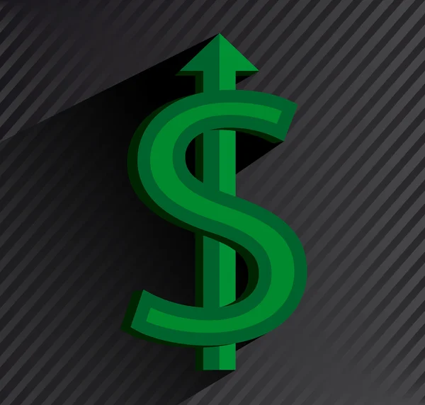 Signo de dólar verde . — Vector de stock