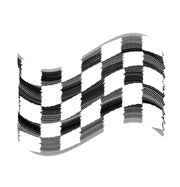 Marcas de neumáticos de bandera — Vector de stock