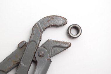 Seyreltilmiş gaz anahtarı ve fındık. kalite fotoğraf