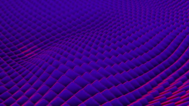 Geometriehintergrund Mit Animierten Violetten Neon Quadraten Rendering Nahtlose Schleife — Stockvideo