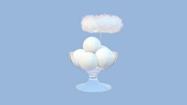 Αφηρημένο Φόντο Παγωτό Ουράνιο Τόξο Και Ιπτάμενο Σύννεφο Απόδοση — Αρχείο Βίντεο