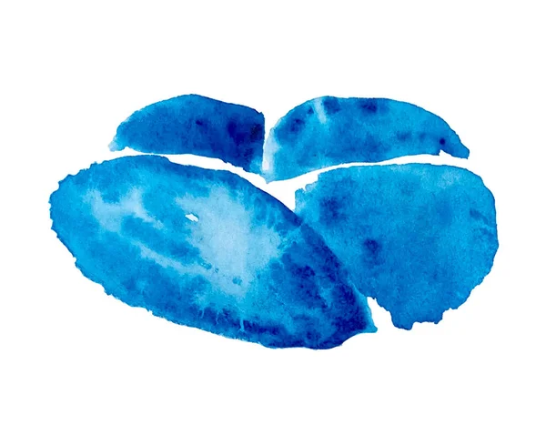 Kézzel Rajzolt Absztrakt Akvarell Kék Virágok — Stock Fotó