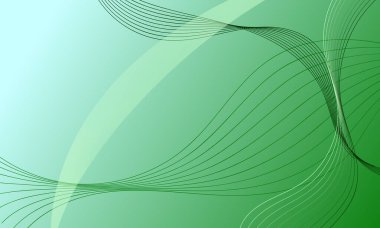 yeşil ışık çizgileri yumuşak gradyan soyut arkaplan üzerinde eğriler sallıyor