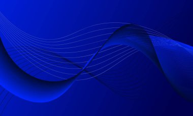 mavi iş hatları yumuşak gradyan soyut arkaplanda eğriler sallıyor