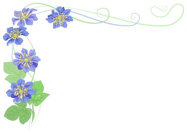 Decorative corner of the flowers of hepaticа clipart