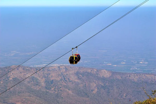 Kabina Lub Trolla Girnar Ropeway Jest Najdłuższy Szlak Kolejowy Azji — Zdjęcie stockowe