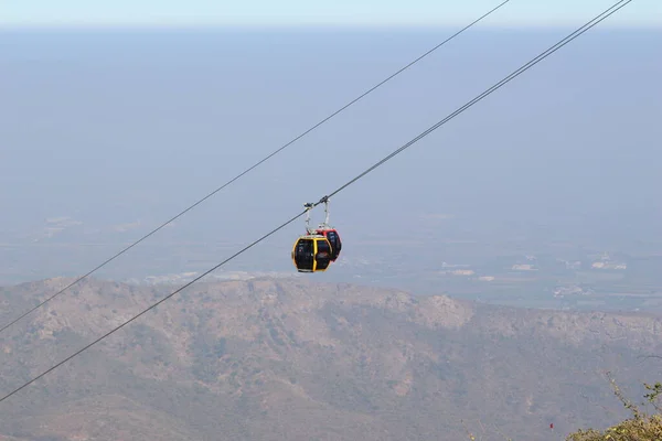 Cabine Chariot Corde Girnar Est Long Chemin Fer Asie Situé — Photo