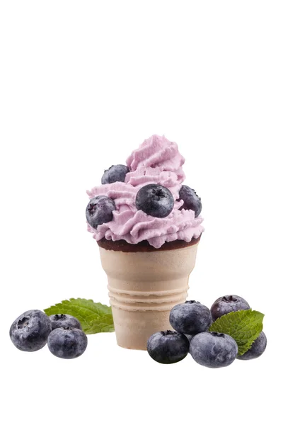 Isolated blueberry ice cream — Stock Photo, Image