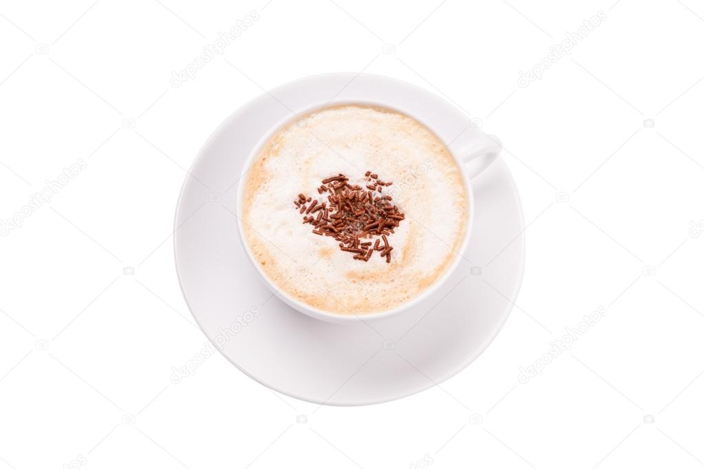 Cappuccino with chocolate sprinkles hi-res stock photography and