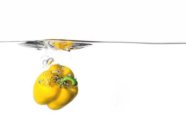 Yellow pepper with water — Stock Photo, Image