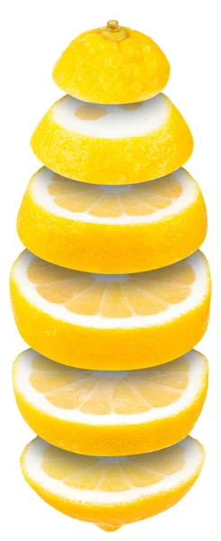 スライスしたレモンを分離 — ストック写真