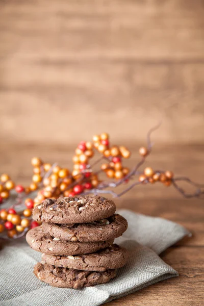Fundo de biscoitos chocolate — Fotografia de Stock