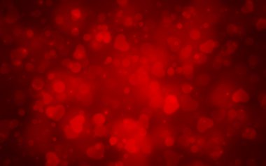 Kırmızı kalpler bokeh arka plan illüstrasyon