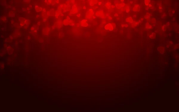 Corazones rojos fondo bokeh ilustración — Foto de Stock