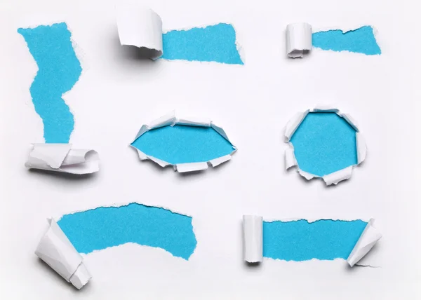 Mavi yırtık kağıt seti