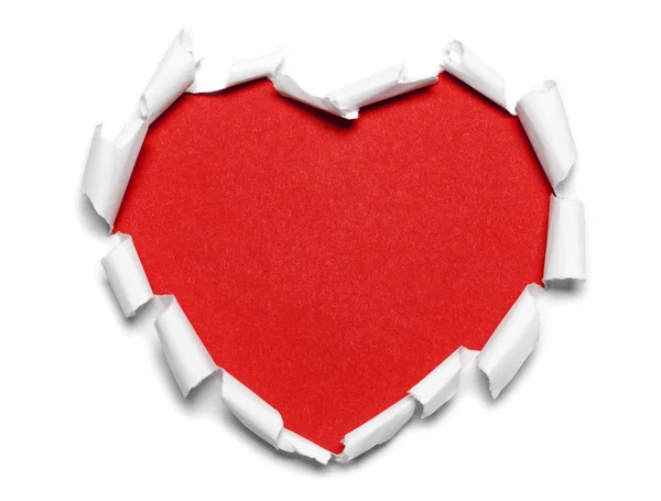 yırtık kağıt kalp kırmızı