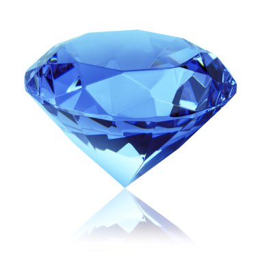 izole mavi elmas (safir)