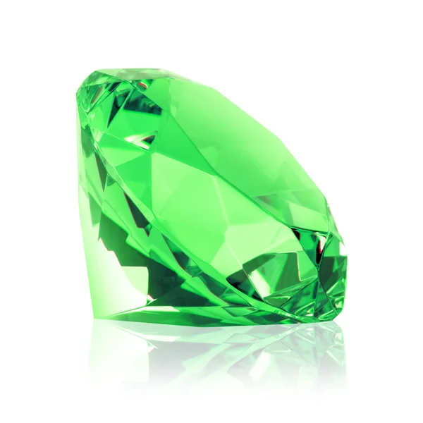 Diamante verde aislado —  Fotos de Stock