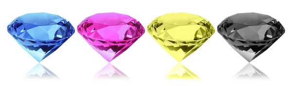 Isolated cmyk diamonds — Stock Photo, Image