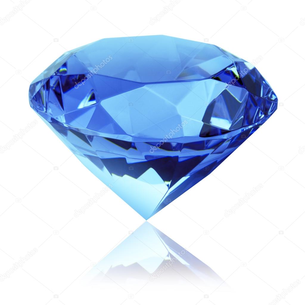 isolated blue diamond (sapphire)