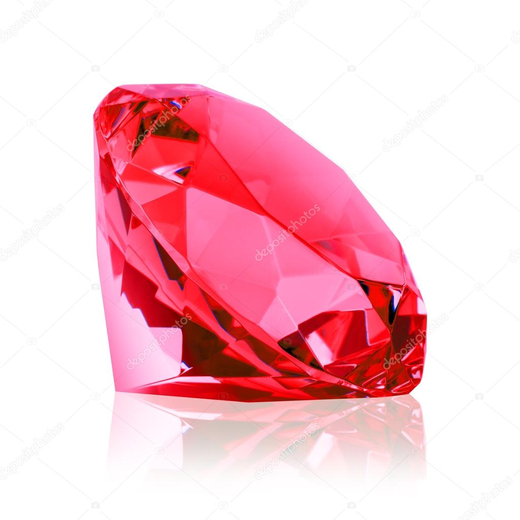 isolated red diamond (ruby)