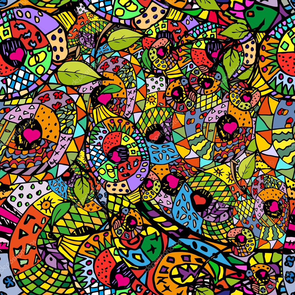 Zentangle bunte nahtlose Muster — Stockvektor #77962848