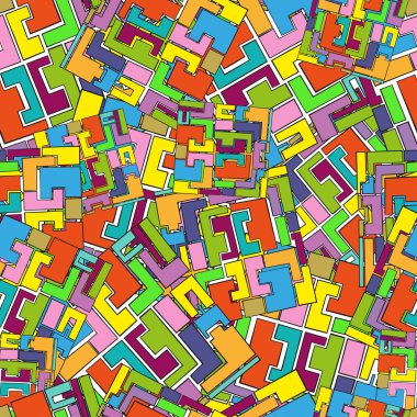 Geometrik renkli soyut Dikişsiz desen stili kare ile