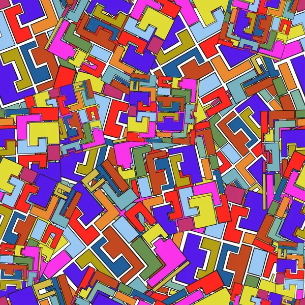 Geometrische kleurrijke abstracte naadloze patroon met stijl vierkante — Stockvector