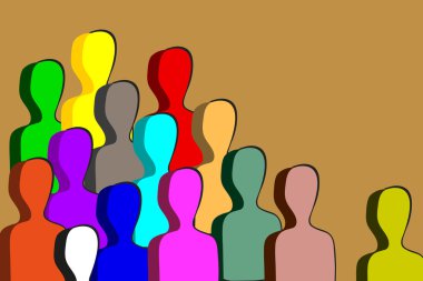 Renk illüstrasyon grup insan vektör