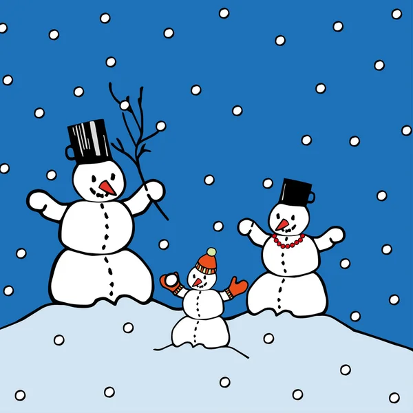 Muñecos de nieve divertidos imágenes de stock de arte vectorial |  Depositphotos