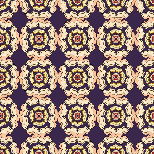 Motif floral abstrait sans couture sur fond violet — Image vectorielle