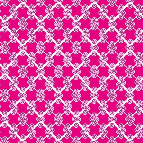 Geometric seamless pattern with pink swirls — Stock Vector
