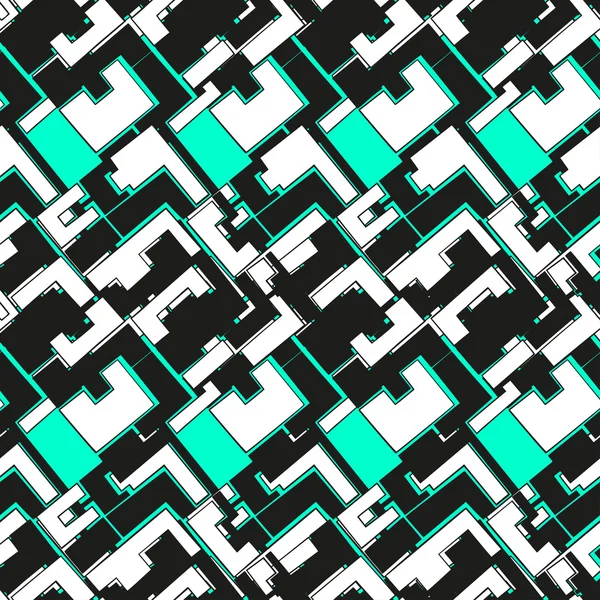 Geometrische abstrakte nahtlose Muster mit Stil Quadrat auf grünem b — Stockvektor