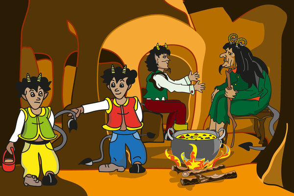 Сказочные дьяволы в аду дома
