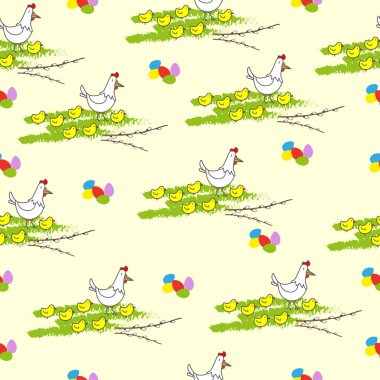 Paskalya vektör kesintisiz renk desen Sarı zemin üzerine