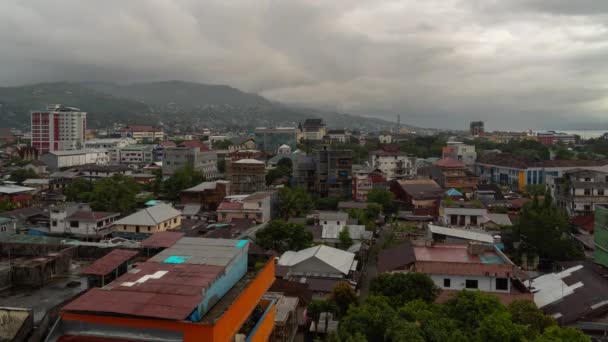 Ambon Maluku Moluccas Indonesia Cityscape Taken Cloudy Sunset Time Lapse — Αρχείο Βίντεο