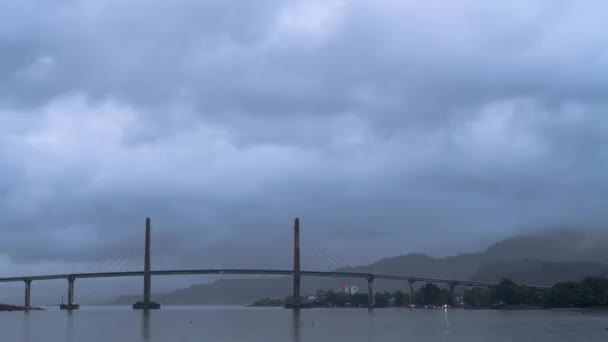 Time Lapse Merah Putih Cable Stayed Bridge Ambon Maluku Moluccas — Αρχείο Βίντεο