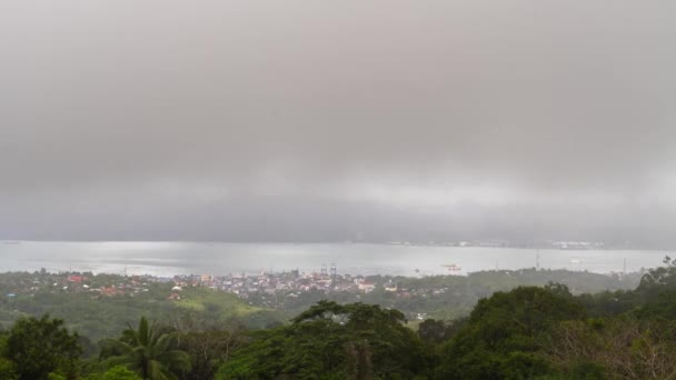 Time Lapse Ambon Moluccas Indonésie Pohled Krajinu Města Kopce Krásné — Stock video