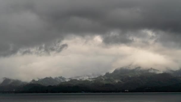 Time Lapse Cloudy Sky Rain Storm Bay Hills Ambon Moluccas — Αρχείο Βίντεο