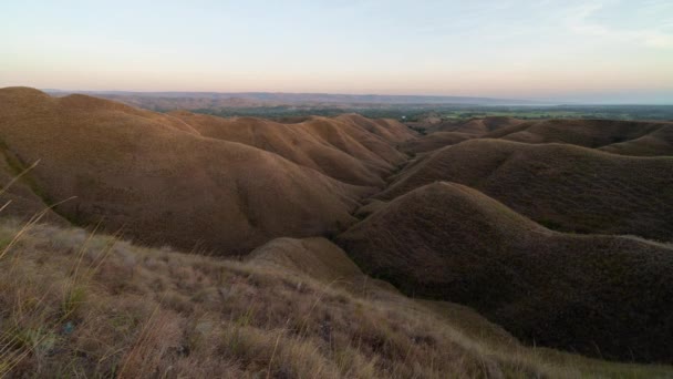 Zeitraffer Bei Sonnenaufgang Schöne Landschaft Des Tanau Hügels Ost Sumba — Stockvideo