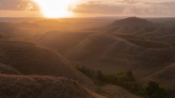 Zeitraffer Bei Sonnenaufgang Schöne Landschaft Des Tanau Hügels Ost Sumba — Stockvideo