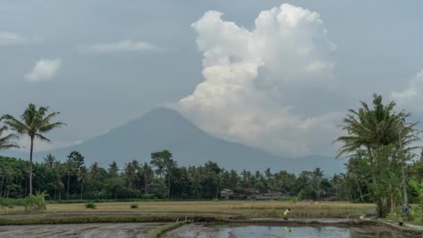 Yogyakarta Magelang Java Indonésia Erupção Ativa Vulcão Monte Merapi Vista — Vídeo de Stock