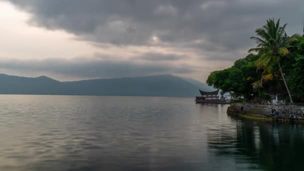 Paisagem Lago Toba Ilha Samosir Sumatra Norte Indonésia Maior Lago — Vídeo de Stock